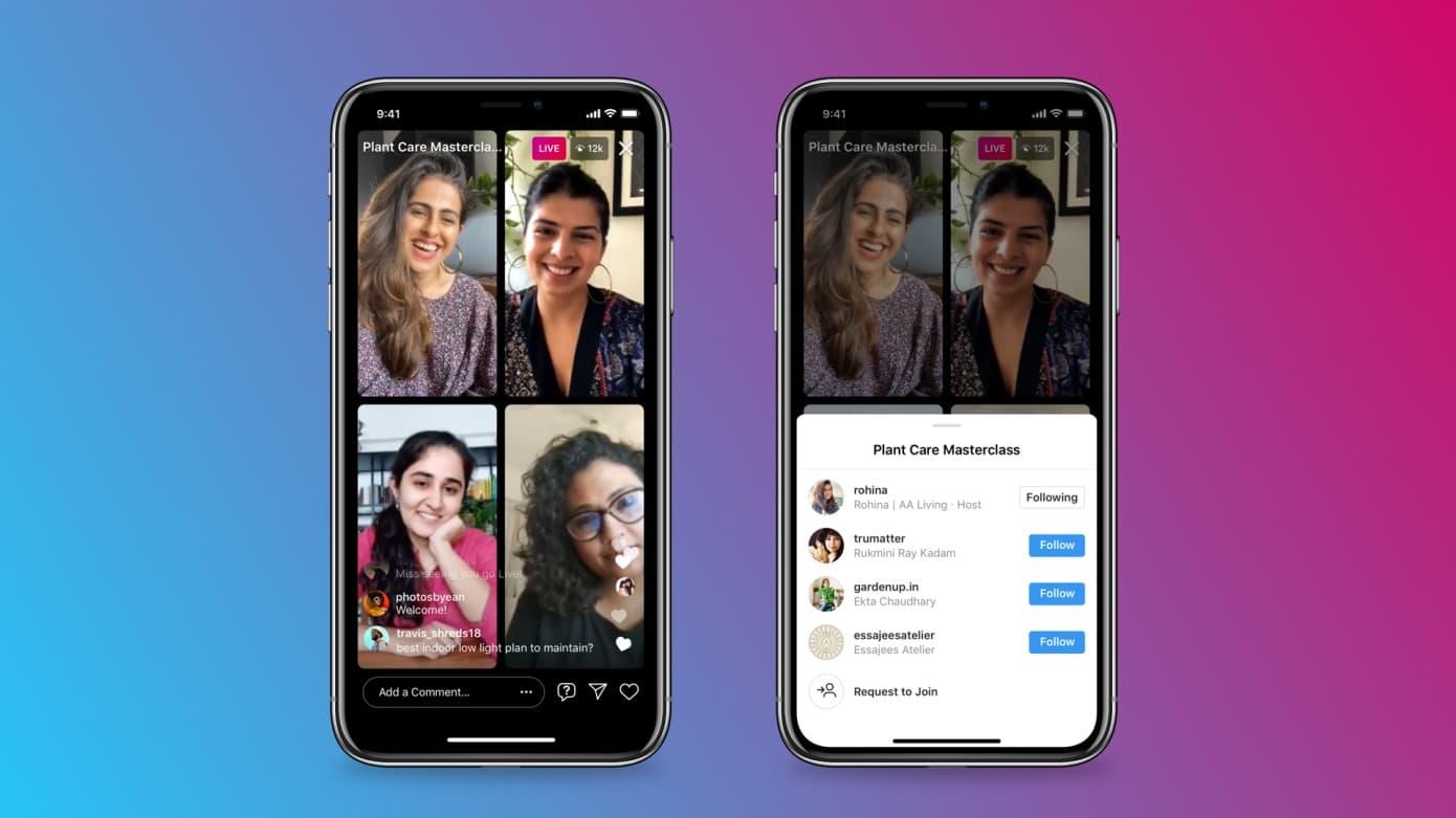 Instagram lanza "Live Rooms" para emisiones en directo con hasta cuatro personas